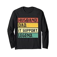 Husband Dad IT Support Funny Computer Science Tech Long Sleeve T-Shirt