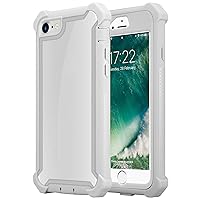 Case Compatible with Apple iPhone 7 / iPhone 7S / iPhone 8 in Birch Gray - 2-in-1 Case with TPU Silicone Edges and Acrylic Glass Back - Protective Shell Bumper Back Skin