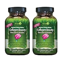 Irwin Naturals Collagen Beauty - 80 Liquid Softgels, Pack of 2 - Helps Combat Fine Lines & Wrinkles, Improves Skin Appearance & Strengthens Nails - 26 Total Servings
