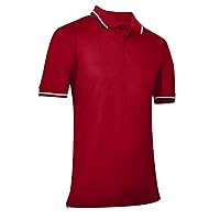 CHAMPRO Men's Short Umpire Polo Shirt, Red, Medium
