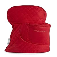 KITCHENAID Fitted Tilt-Head Solid Stand Mixer Cover with Storage Pocket, Quilted 100% Cotton, Passion Red, 14.4