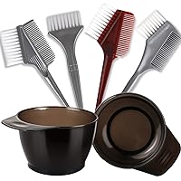 YGDZ Hair Dye Brush and Bowl Set, Hair Dye Kit Professional Salon Hair Color Brush and Bowl Set, 4pcs Tint Brushes & 2pcs Mixing Bowls