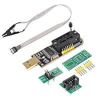 AiTrip SOIC8 SOP8 Test Clip for EEPROM 93CXX / 25CXX / 24CXX + CH341A 24 25 Series EEPROM Flash BIOS USB Programmer Module (USB Programmer+SOP8 Clip+Adapter)