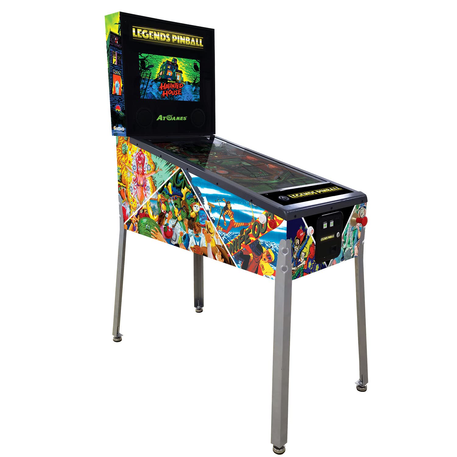Legends Pinball, Full Size Arcade Machine, Home Arcade, Classic Retro Video Games, 22 Built in Licensed Genre-Defining Pinball Games, Black Hole, Haunted House, Rescue 911, WiFi, HDMI, Bluetooth.