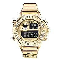 Philipp Plein The G.O.A.T. Collection Luxury Mens Watch Timepiece with a Gold Bracelet Featuring a Gold Case and Gold Dial