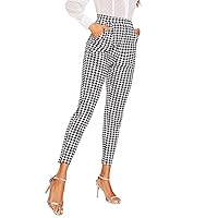 SweatyRocks Women's Striped Elastic High Waist Slim Fit Loose Casual Long Pants