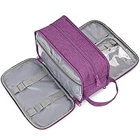 Narwey Travel Toiletry Bag for Women Water-resistant Traveling Dopp Kit Makeup Bag Organizer for Toiletries Accessories Cosmetics (Dark Purple)