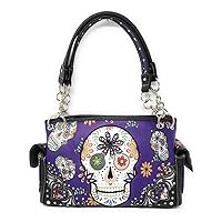 Texas West Women's Flora Candy Skull Handbag Purse in 3 colors