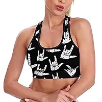 ASL I Love You Women's Tank Top Sports Bra Yoga Workout Vest Sleeveless Athletic Shirts