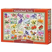CASTORLAND 1000 Piece Jigsaw Puzzle, Vintage Floral, Flower Collage, Flower Puzzle, Adult Puzzle, Castorland C-1043381-2