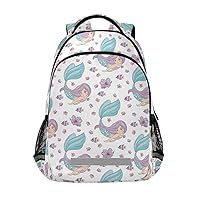Cute Mermaid Princess Backpacks Travel Laptop Daypack School Book Bag for Men Women Teens Kids