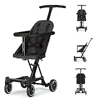 Lightweight and Compact Coast Rider Stroller with One Hand Easy Fold, Adjustable Handles and Soft Ride Wheels, Black