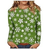Christmas Womens Tops Casual Button Down Xmas Printed Shirt Trendy Long Sleeve T-Shirt Holiday Versatile Clothes