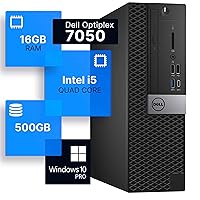 Dell Optiplex 7050 Desktop Computer | Intel i5-7500 (3.2) | 16GB DDR4 RAM | 500GB SSD Solid State | Built-in Wi-Fi AX200 | Windows 10 Professional | Home or Office PC (Renewed)