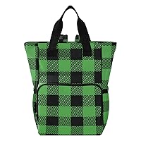 Buffalo Plaid Diaper Bag Backpack for Baby Boy Girl Large Capacity Baby Changing Totes with Three Pockets Multifunction Baby Bag for Playing