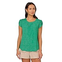 Adrianna Papell Women's Printed Petal Sleeve Knit Top