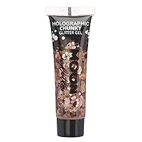 Holographic Chunky Face & Body Glitter Gel by Moon Glitter - 12ml - Rose Gold - Glitter Face Paint