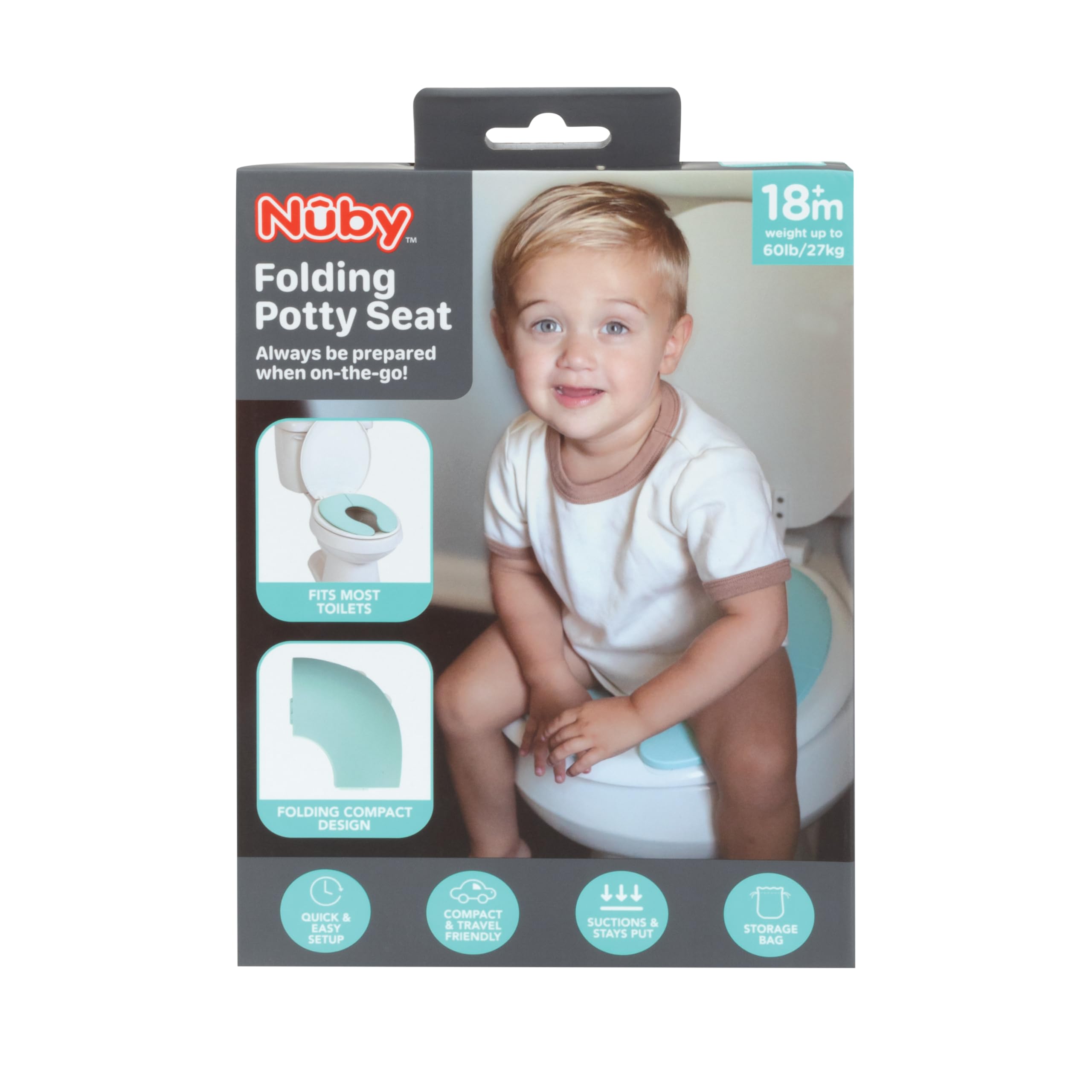 Nuby Folding Potty Seat, 18+ Months, in White