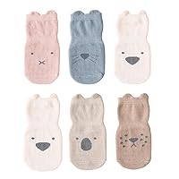 Baby Infant Socks Non Slip Toddler Sock Cotton Soft Unisex for Infant Kids Boys Girls 6 Pairs 6month - 5T