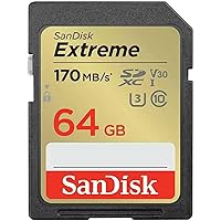 SanDisk 64GB Extreme SDXC UHS-I Memory Card - C10, U3, V30, 4K, UHD, SD Card - SDSDXV2-064G-GNCIN