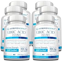 Approved Science® Uric Acid Flush Supplement with Folic Acid and Tart Cherry - Reduce Uric Acid Levels, Boost Immune System, Improve Organ Function - 60 Capsules Per Bottle - 6 Month Supply