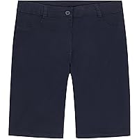 Nautica Girls' School Uniform Bermuda Shorts, Pull on Fit & Stretchy Material, Faux Button & Functional Pockets