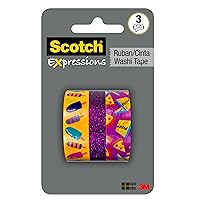 Scotch Expressions Washi Tape, 3 Rolls, Assorted Sizes, Great for Decorating and Crafts (C1017-3-P10)
