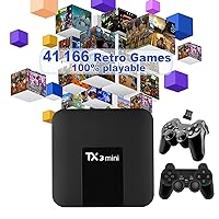 Video Games Console Preload 41166 Retro Games, Bonus 110000 Game Library, Emulator Gaming Consoles Compatible with Atari/Sega/PS1/PSP/N64, Android/Game Dual System, WiFi, 2 Wireless Game Controllers
