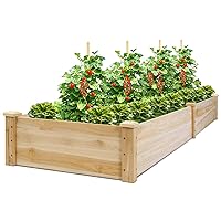 Raised Garden Bed Planter, Wooden Elevated Vegetable Planter Kit Box Grow for Patio Deck Balcony Outdoor Gardening, Natural