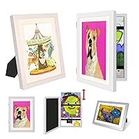 2pcs Kids Art Frames Front Opening Kids Artwork Frames Changeable Wall Gallery Photo Frame Display for 3D Picture,A4 Art-Work,Crafts,Children Drawing,Hanging Art,Portfolio Storage-White