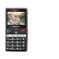 emporia PURE-LTE, Senior Mobile Phone 4G, Button Mobile Phone without Contract, Mobile Phone with Emergency Button, Black
