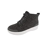 FitFlop Womens Stefanie Wool High Top Sneaker Shoes, Charcoal, US 5