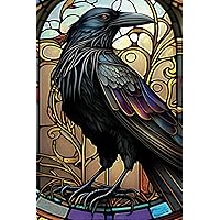Raven: Discreet Raven Themed Password Book with Alphabetical Tabs (Stained Glass Raven Cover), Gift Idea for Raven Lovers