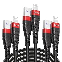 OIITH Apple MFi Certified iPhone Charger Cable 3 Pack 10 Ft, Extra Long Lightning Charging Cord, Fast 2.4A iPhone USB Cord Compatible with iPhone12/11/XS/Max/XR/X/8/8P/7P/6/iPad