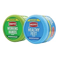 O'Keeffe's Working Hands Hand Cream, 6.8 Ounce Jar and Healthy Feet Foot Cream, 6.4 Ounce Jar