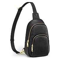 S-ZONE Leather Sling Bag for Women, RFID Blocking Small Crossbody Sling Backpack Purses Chest Bags for Travel Cycling Hiking
