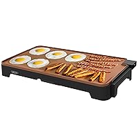 BELLA XL Electric Ceramic Titanium Griddle, Make 15 Eggs At Once, Healthy-Eco Non-stick Coating, Hassle-Free Clean Up, Large Submersible Cooking Surface, 12