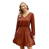 KOJOOIN Petite Plus Flowy Swing Tiered Casual Dresses for Women