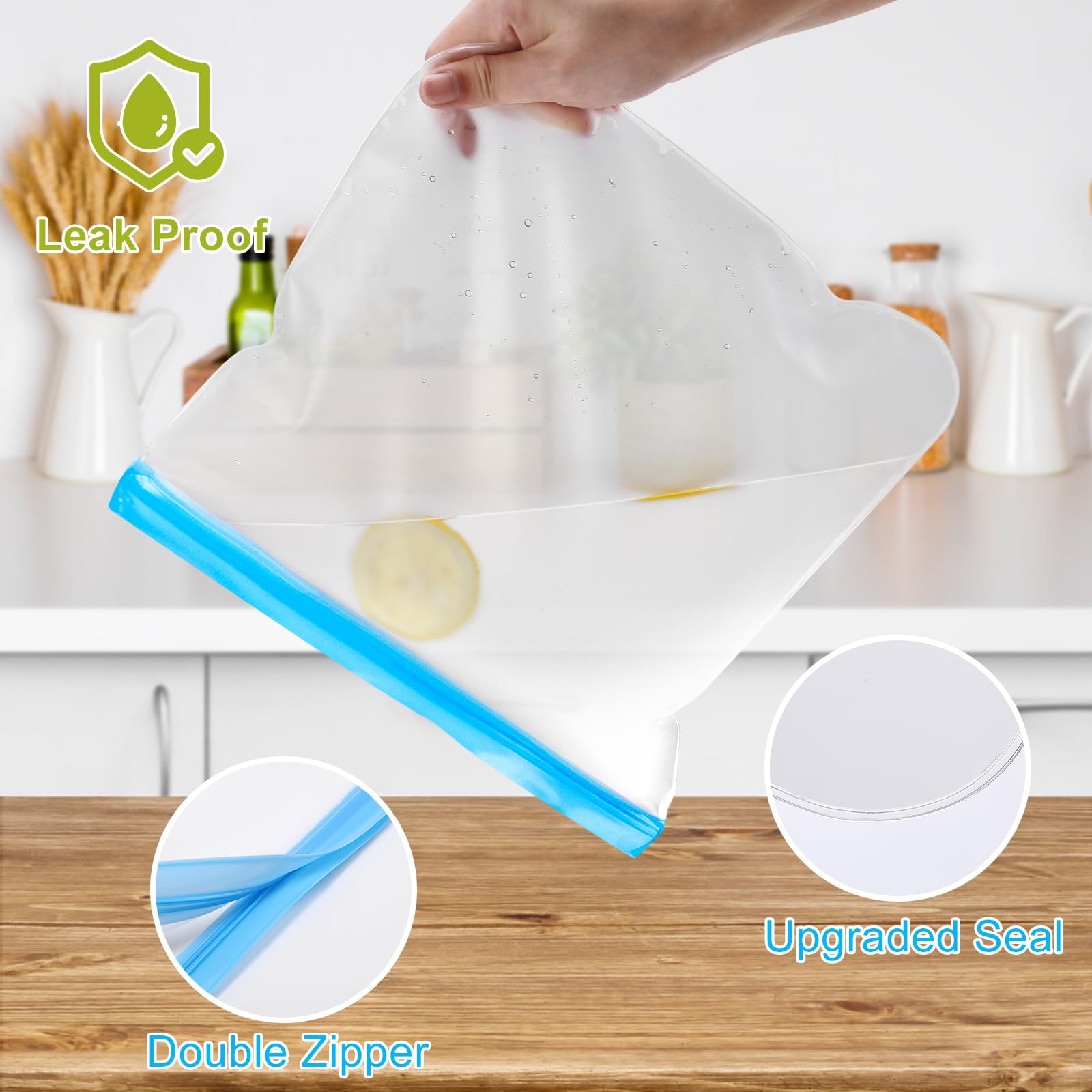 Market 99 Reusable Silicone Food Bags For Preservation - Food Storage,  Kitchen & Dining