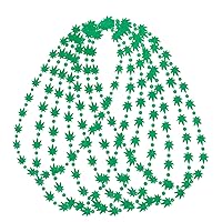 Pack of 24 Pot Leaf Bead Necklaces Green (Non-Light Up)