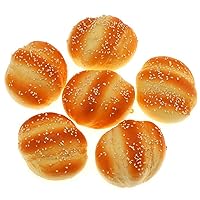6 PCS PU Material Fake Cake Artificial Sesame Bread Decoration Model Kitchen Toys Photography Prop