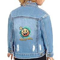 Rising Star Toddler Denim Jacket - Sports Themed Jean Jacket - Colorful Denim Jacket for Kids
