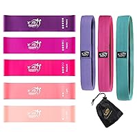 Fit Simplify Resistance Loop Exercise Bands and Fabric Resistance Hip Bands