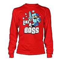 JINX Minecraft Like a Boss Boys' Long-Sleeve Tee Shirt