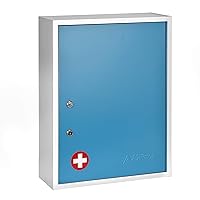 AdirMed Locking Medicine Cabinet Wall Mounted First Aid Cabinet with Lock, Lockable Wall Medicine Cabinet with Dual Lock and Dual Keys, 21
