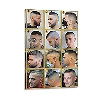 Barbershop Wall Decoration Barbershop Poster Man Hair Poster Salon Poster Men's Salon Hair Posters 3 Canvas Painting Posters And Prints Wall Art Pictures for Living Room Bedroom Decor 24x36inch(60x90