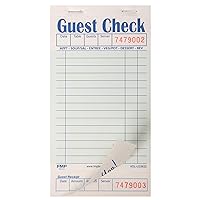 FMP Brands Guest Check Books for Servers, Server Note Pads Paper, Total 2500 Sheets (50 Pads), Light Green with Guest Receipt, Guest Check Pads, Restaurant Order Pads, Waitress Notepads
