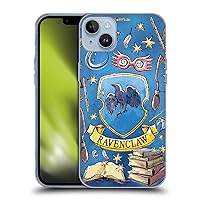 Head Case Designs Officially Licensed Harry Potter Ravenclaw Pattern Deathly Hallows XIII Soft Gel Case Compatible with Apple iPhone 14 Plus