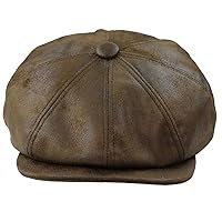 TruClothing.com Men's 8 Panel Razor Baker Boy Hat PU Leather Blinders Newsboy Flat Cap