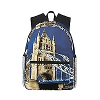 Tower Bridge In London Print Backpackfor Adults Stylish Travel,Work,Casual Daypack,Beach Sports Backpack